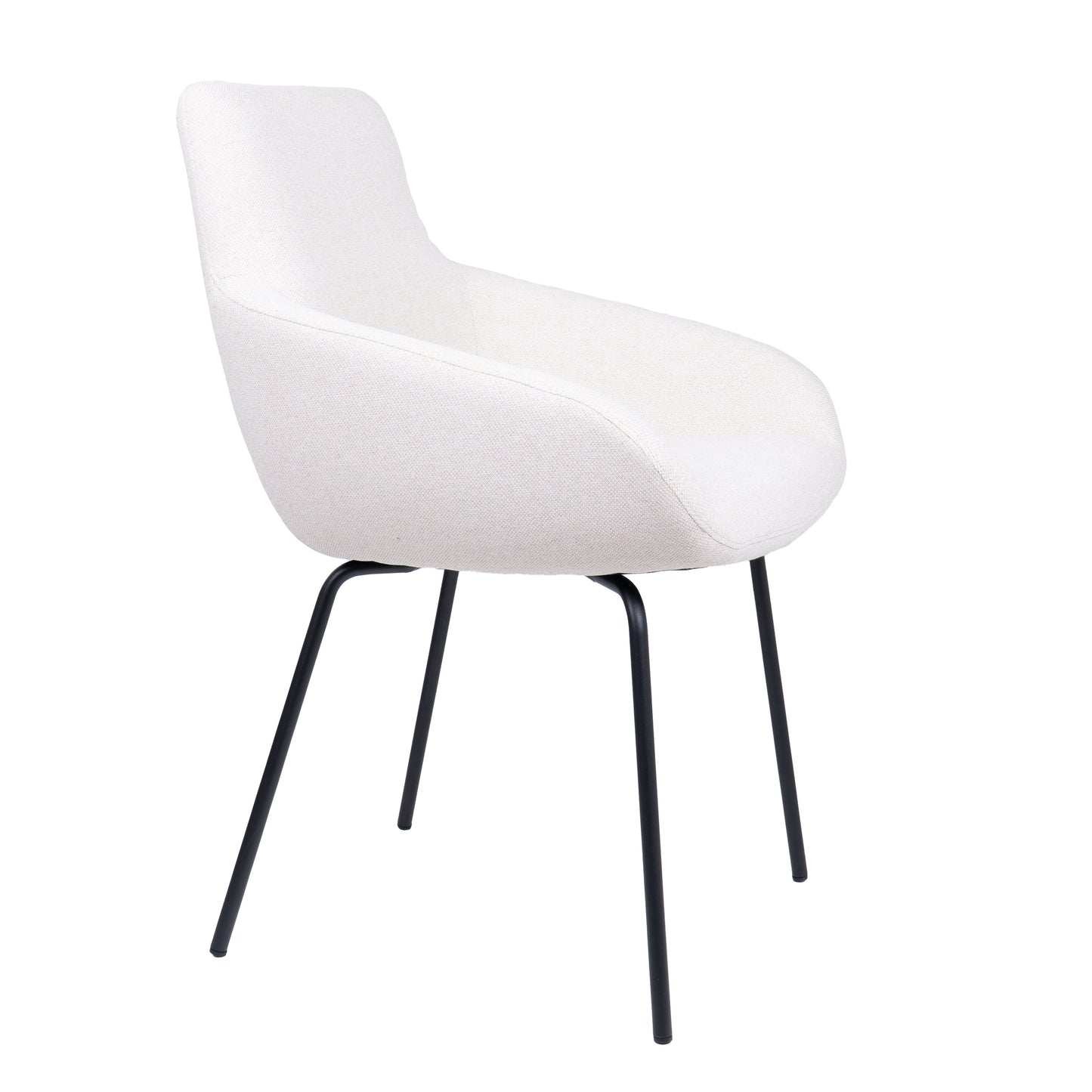 HelloChair HC23 Noam eetkamerstoel Mossa Cream vierpoot zwart