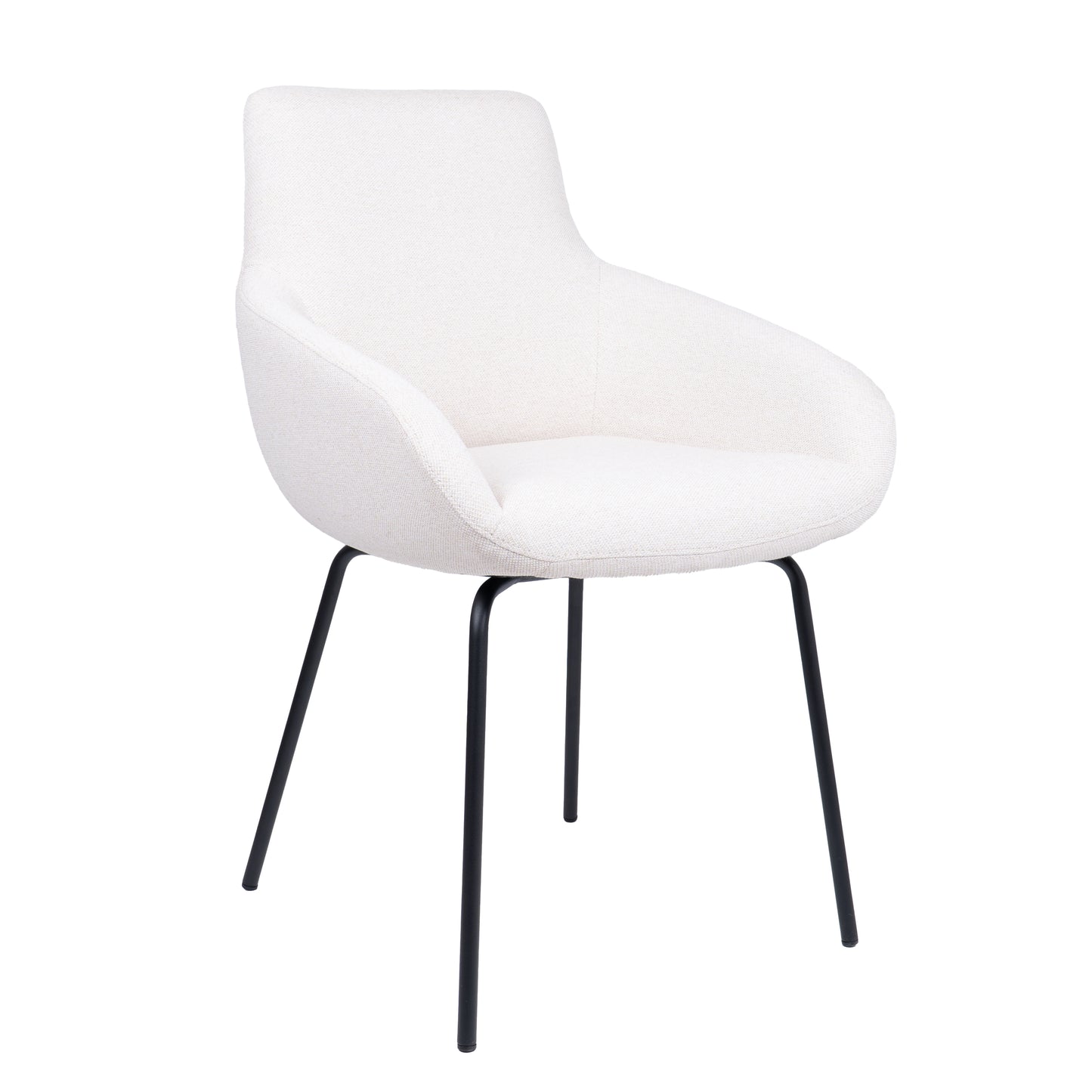 HelloChair HC23 Noam eetkamerstoel Mossa Cream vierpoot zwart