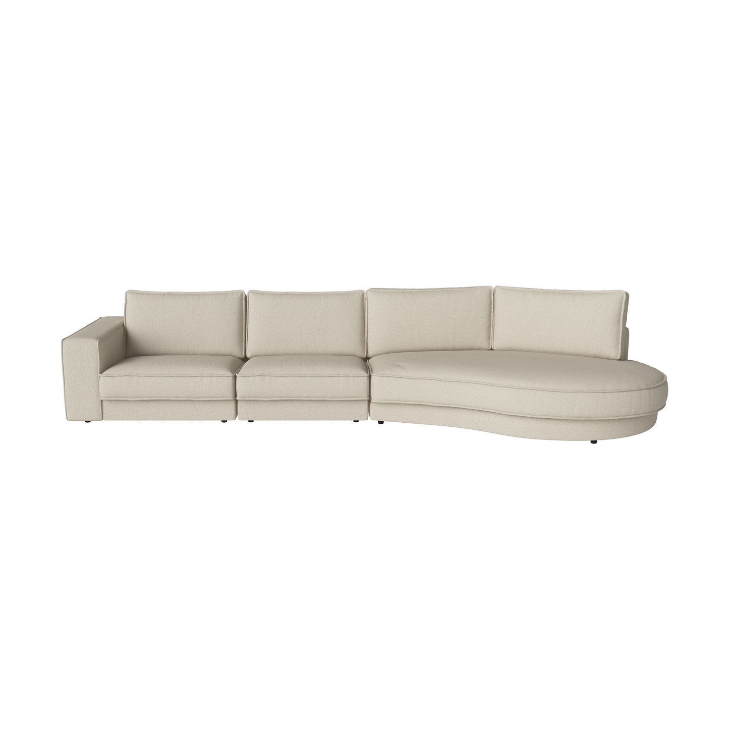 Bolia Noora 4-zits bank 400 cm open eind rond rechts Vilme light beige