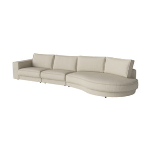 Bolia Noora 4-zits bank 400 cm open eind rond rechts Vilme light beige