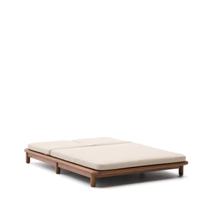 Kave Home Turqueta ligstoel 2-persoons teakhout Beige