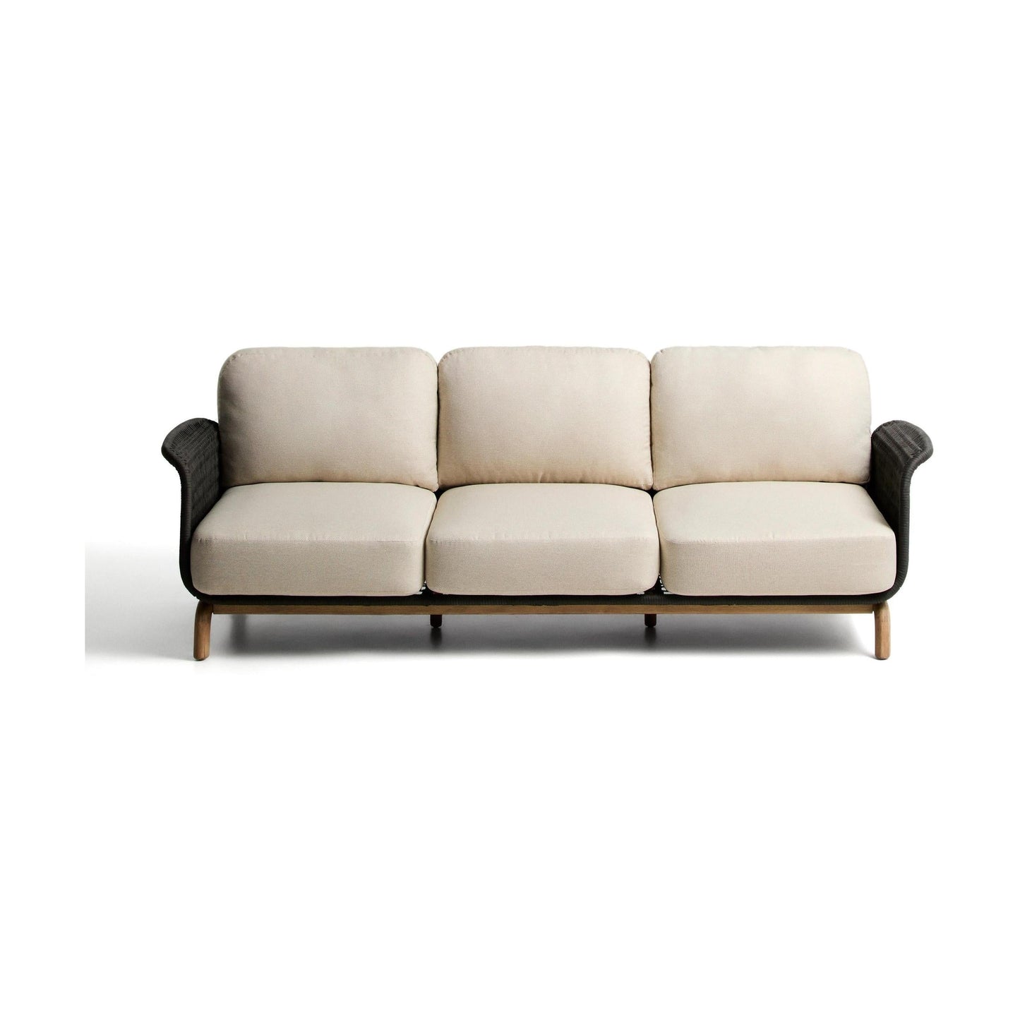 Kave Home Alipa tuinbank 3-zits Donkergrijs