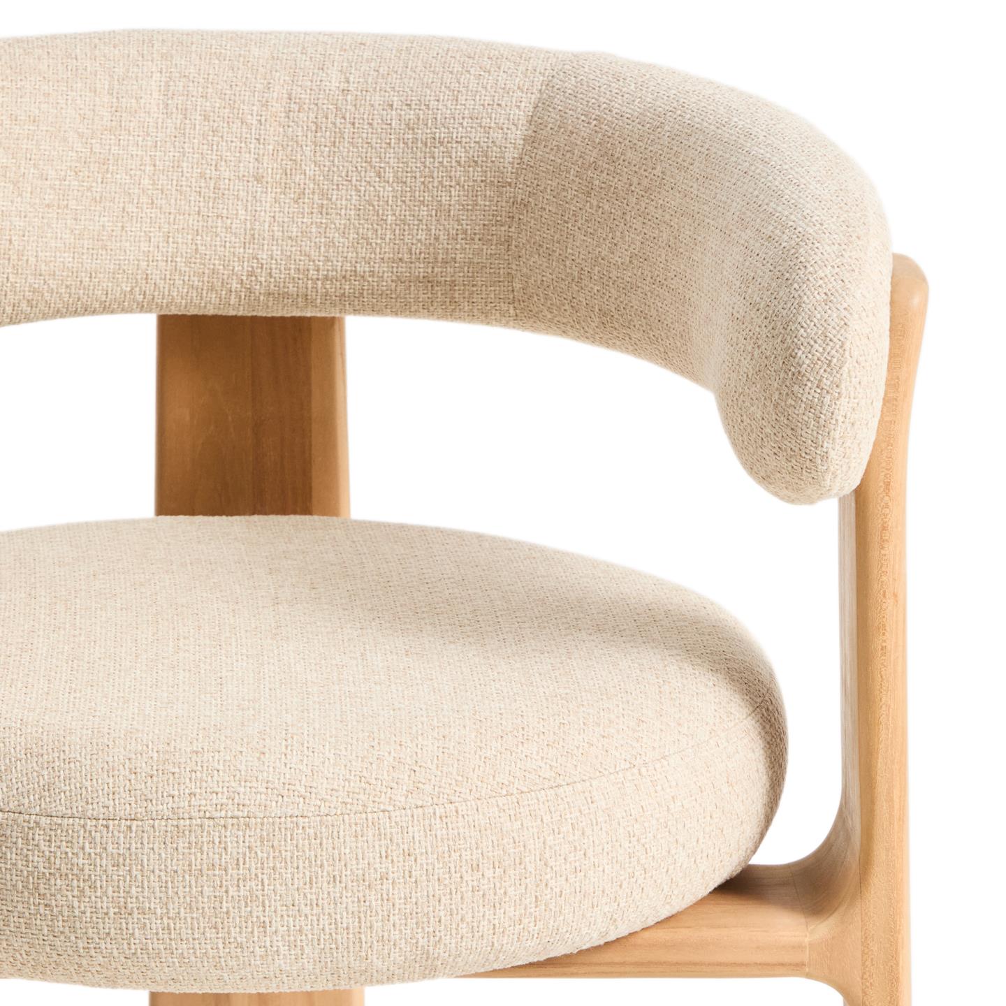 Kave Home Granite tuinstoel 3-poot chenille Beige/naturel