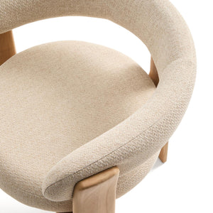 Kave Home Granite tuinstoel 3-poot chenille Beige/naturel