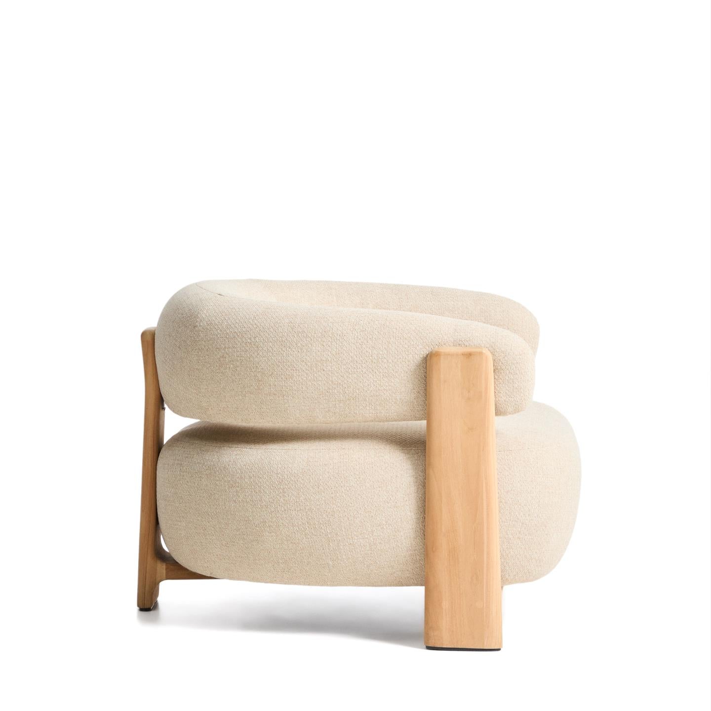 Kave Home Granite loungestoel voor buiten chenille Beige/naturel
