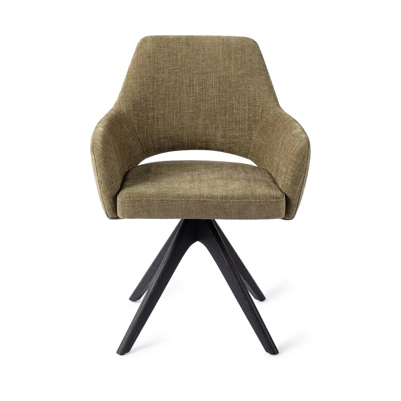 Jesper Home x HelloChair Yanai eetkamerstoel Olive Oasis revolve oak black