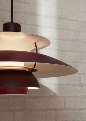 Louis Poulsen PH 5 hanglamp Monochrome Burgundy