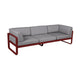 Fermob Bellevie Club 3-zits loungebank Chili - Flannel