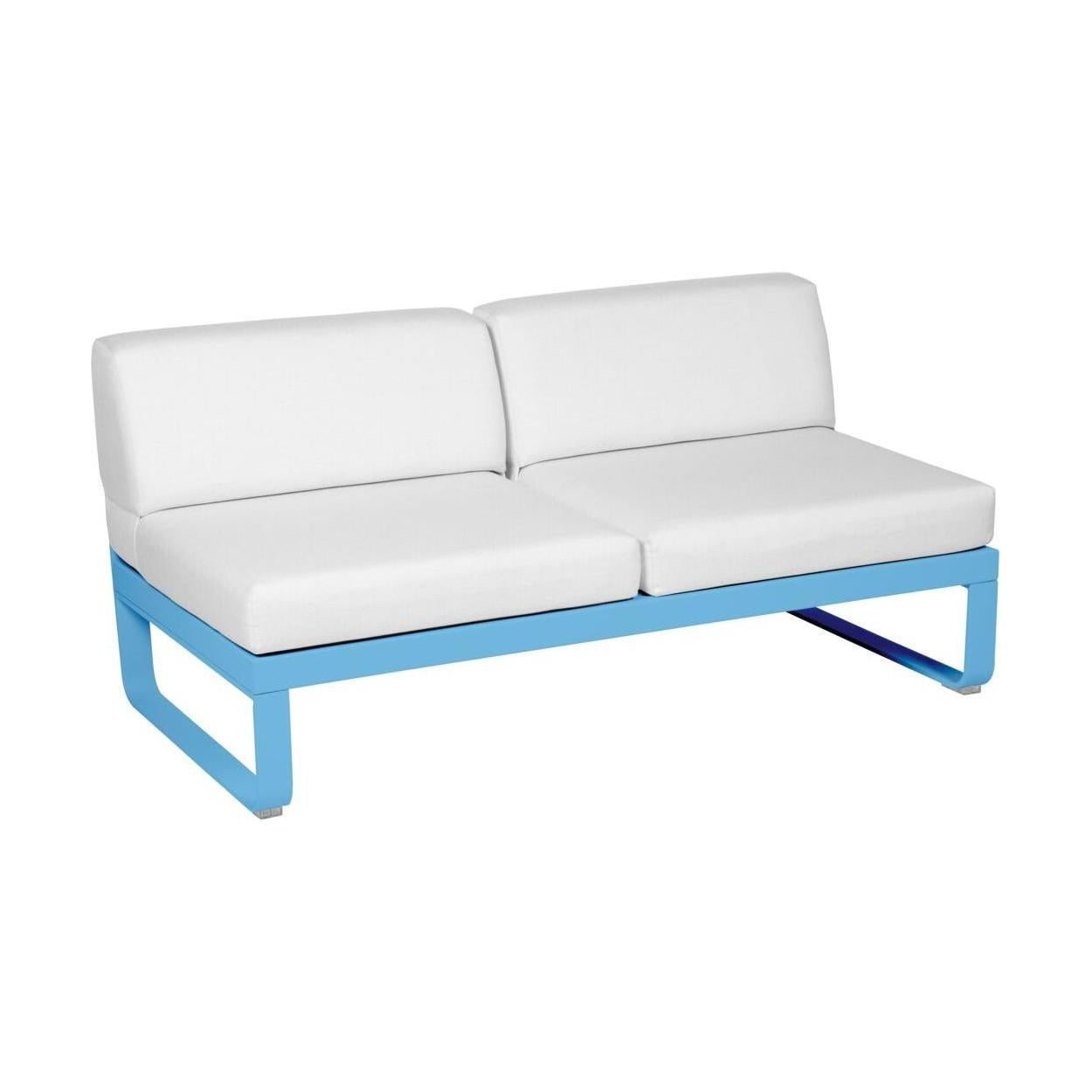 Fermob Bellevie 2-zitsmodule loungebank Maya Blue - Off-White