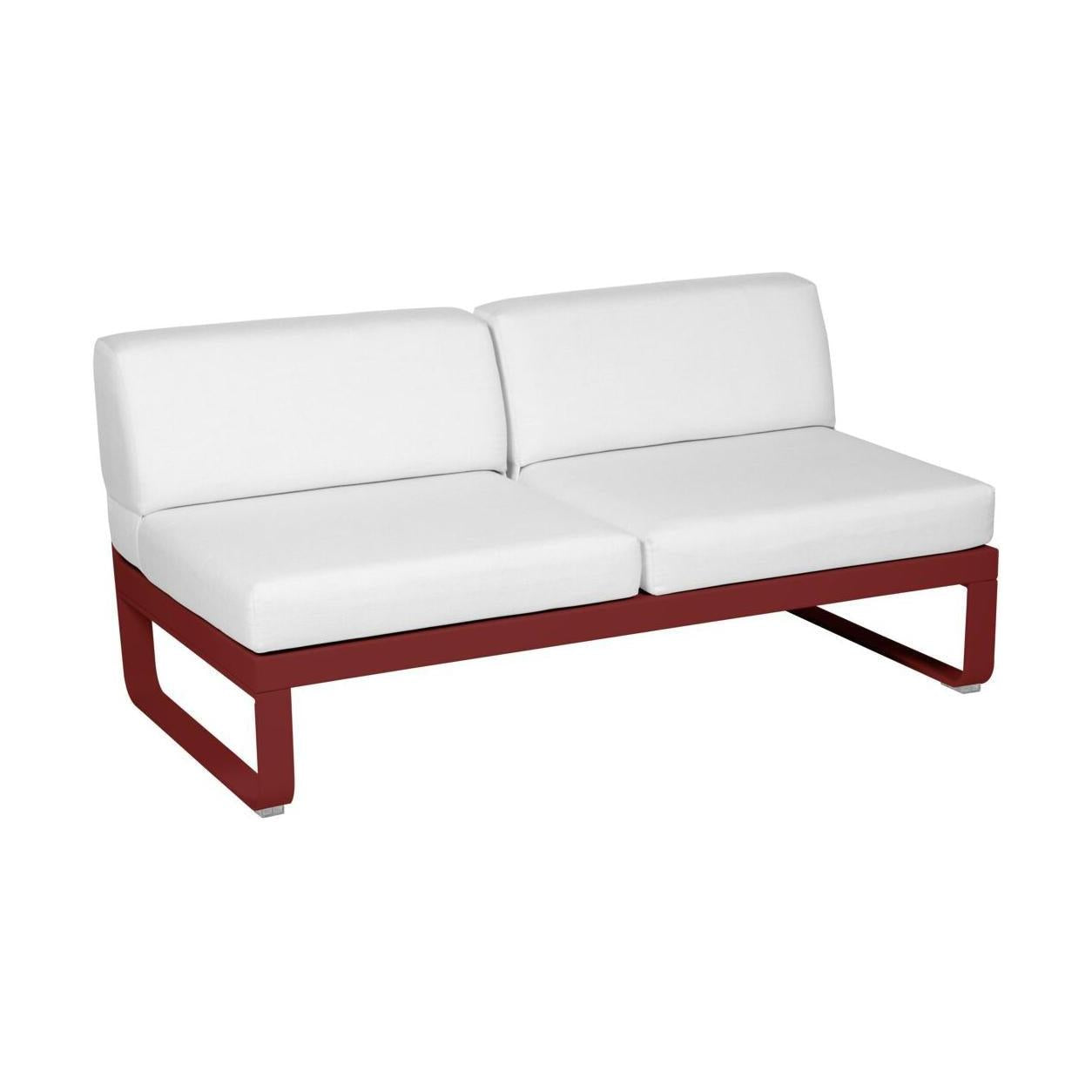Fermob Bellevie 2-zitsmodule loungebank Chili - Off-White