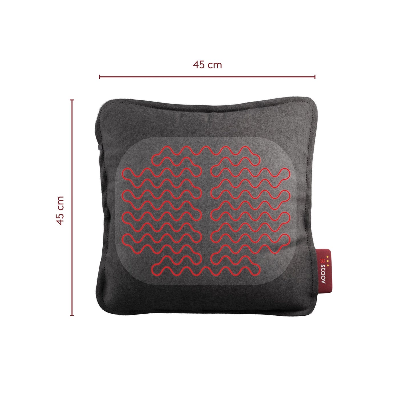 Stoov Ploov Flex S3 warmtekussen 45x45 cm Melange Dark Grey