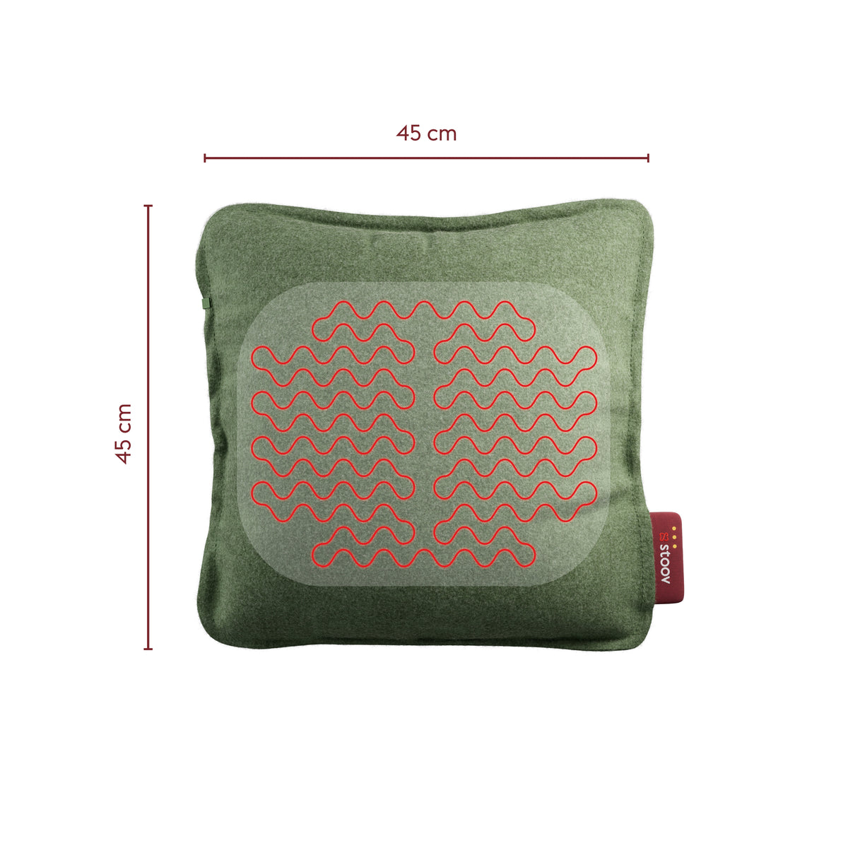 Stoov Ploov Base S3 warmtekussen 45x45 cm Original Mid Green