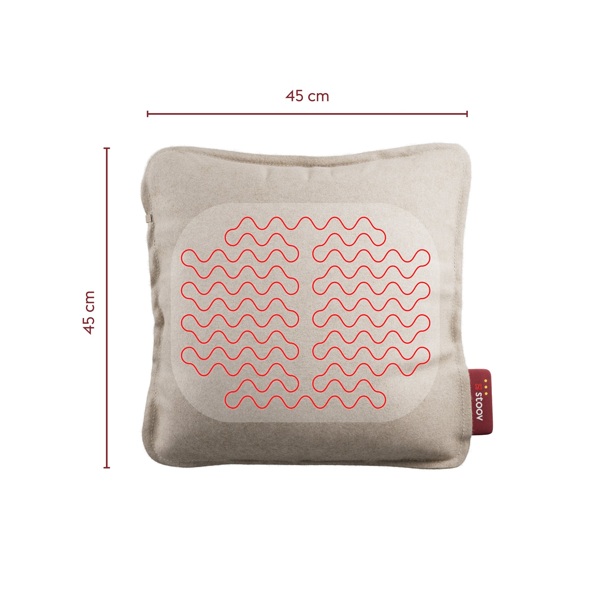 Stoov Ploov Base S3 warmtekussen 45x45 cm Original Soft Beige