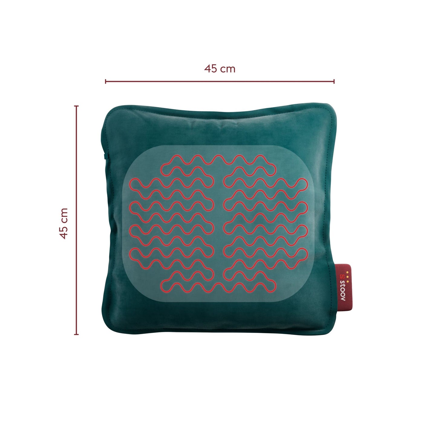 Stoov Ploov Pro S3 warmtekussen 45x45 cm Velvet Petrol Green