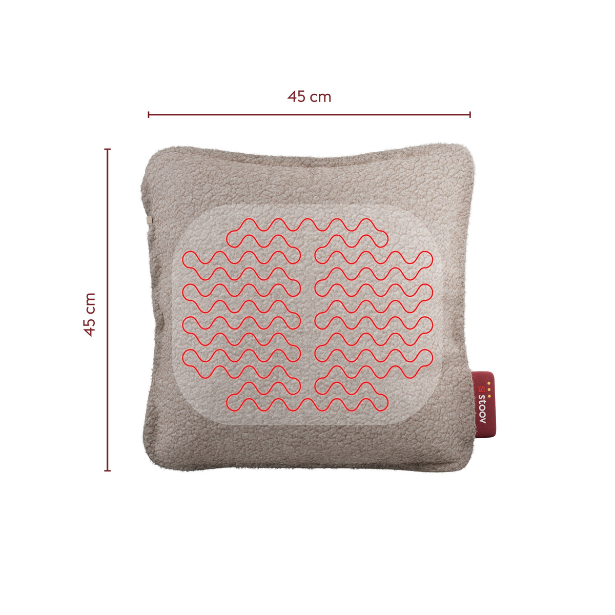 Stoov Ploov Base S3 warmtekussen 45x45 cm Woolly Soft Beige