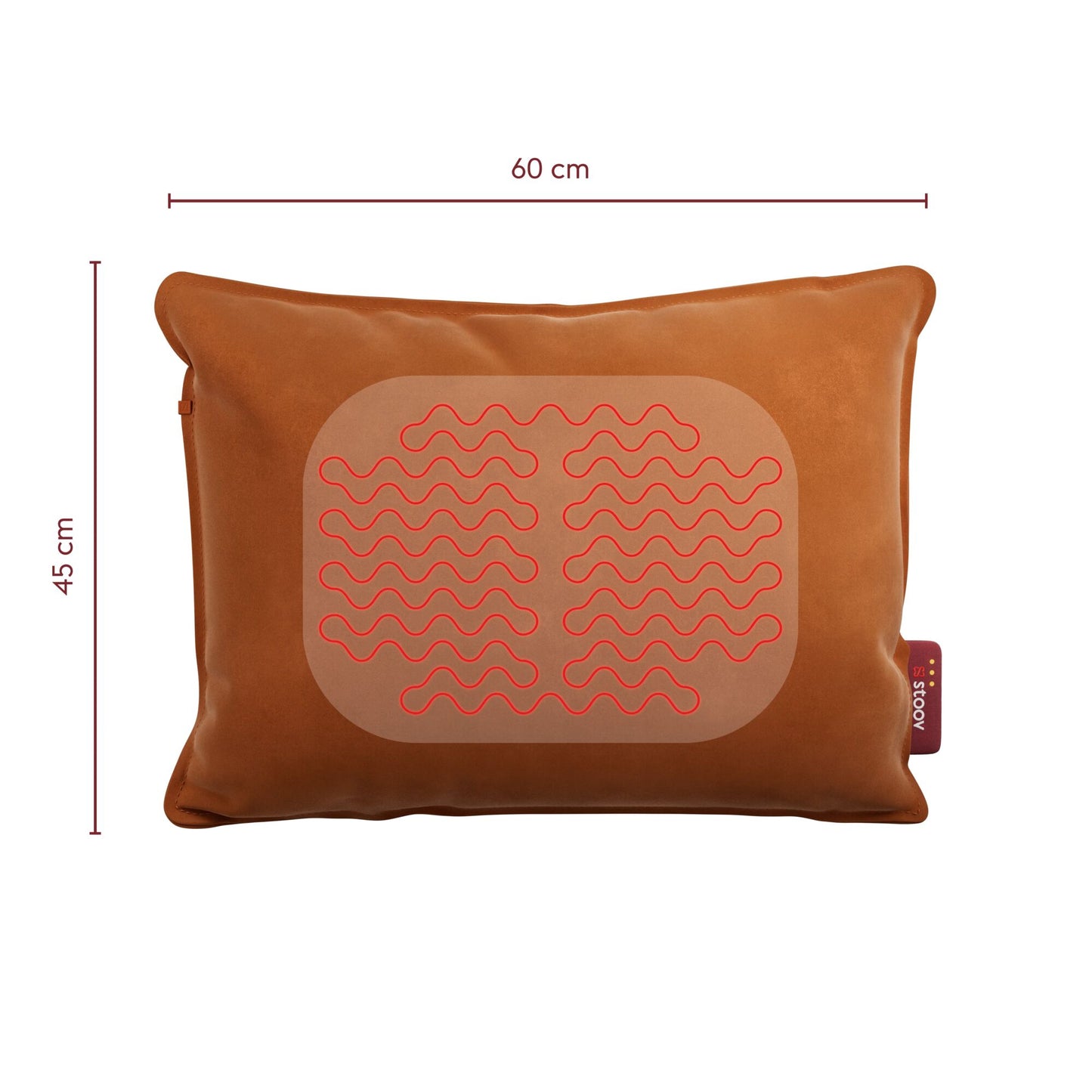 Stoov Ploov Flex S3 warmtekussen 45x60 cm Velvet Terracotta Orange