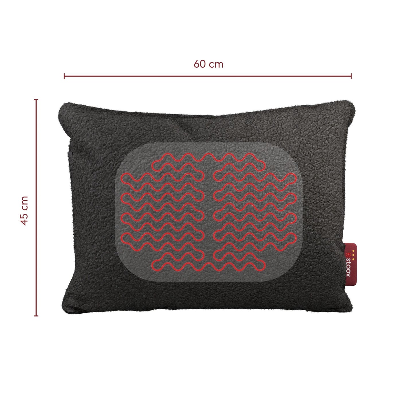 Stoov Ploov Pro S3 warmtekussen 45x60 cm Woolly Dark Grey
