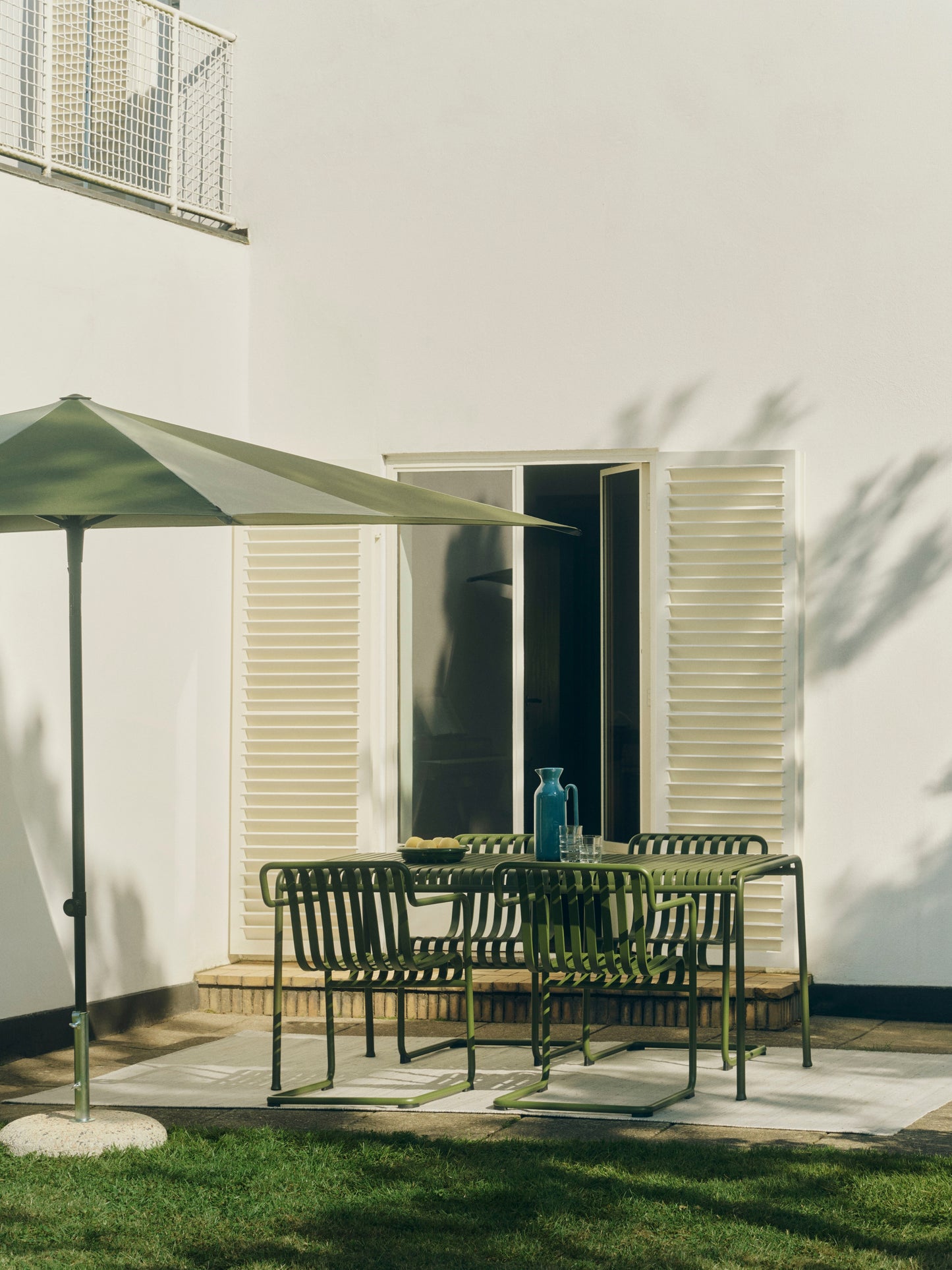 HAY Terrazza Square parasol Green / Dark Green