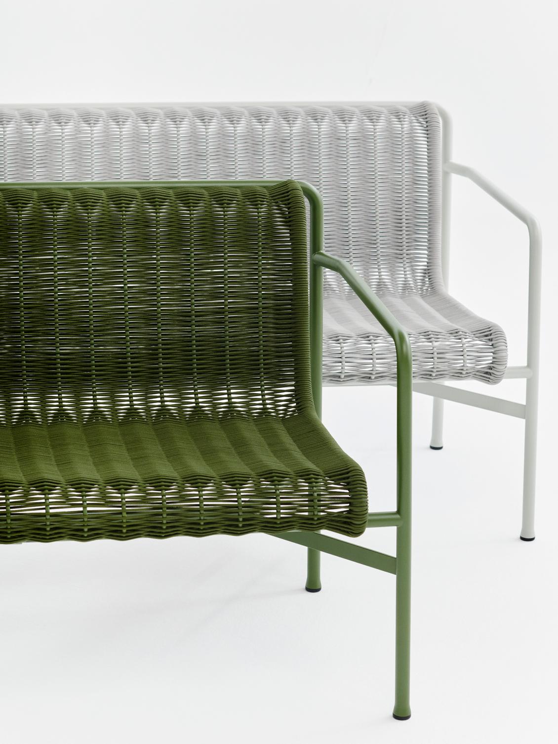 HAY Palissade Cord tuinbank met armleuning Cream White