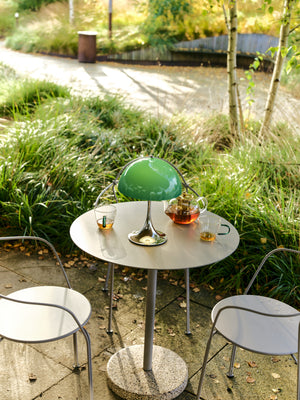 Louis Poulsen Panthella 250 Portable tafellamp Green Opal Chrome