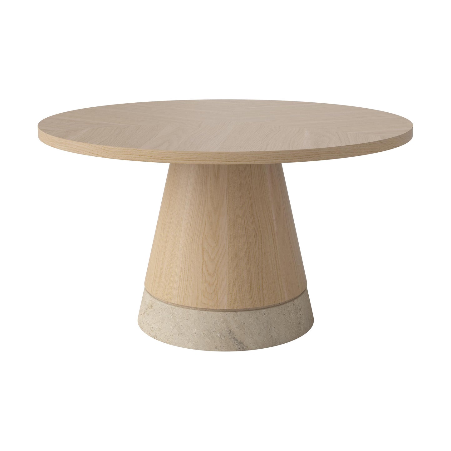 Bolia Piro salontafel Ø60 cm wit geolied eiken travertine