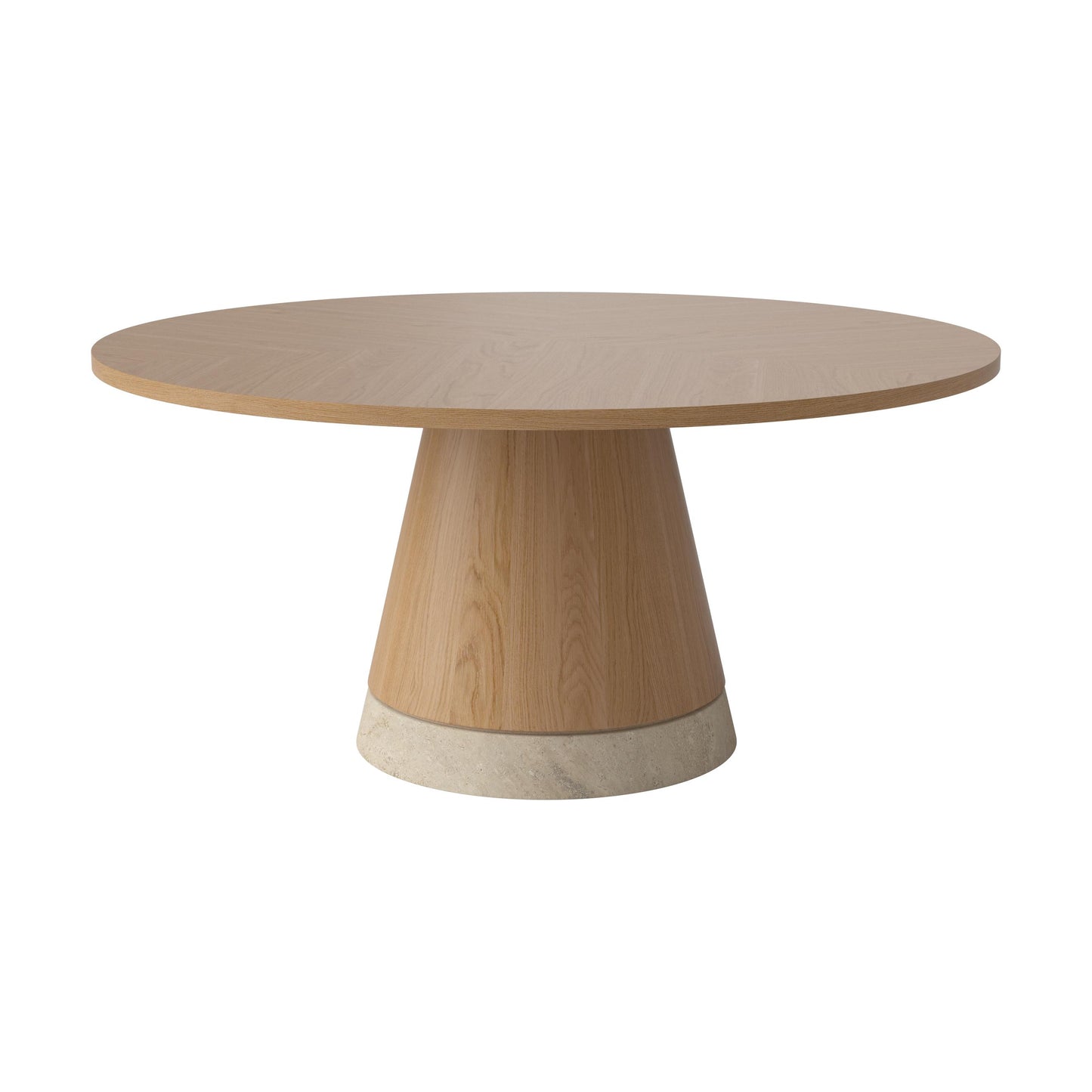 Bolia Piro salontafel hoog Ø90 cm geolied eiken travertine