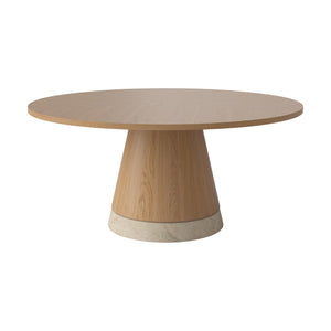 Bolia Piro salontafel hoog Ø90 cm geolied eiken travertine