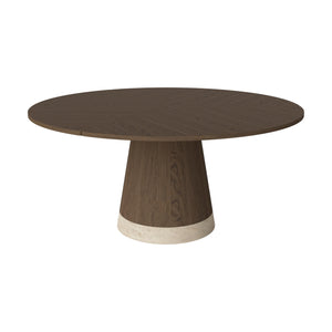 Bolia Piro eettafel Ø160 cm donker geolied eiken travertine