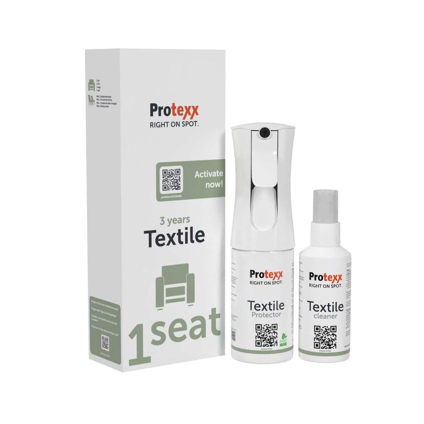 Protexx 3 jaar vlekkenservice textiel 1-zits (2 stoelen)