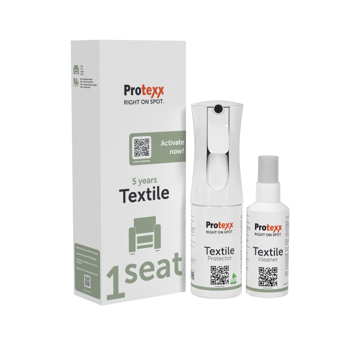 Protexx 5 jaar vlekkenservice textiel 1-zits (2 stoelen)