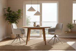 HelloChair HC10 Qube eetkamerstoel spinpoot beige Lodge Clay/Challenger Shell