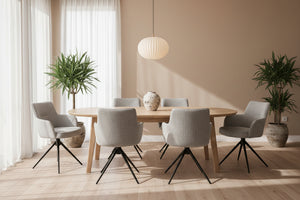 HelloChair HC10 Qube eetkamerstoel spinpoot beige Lodge Natural