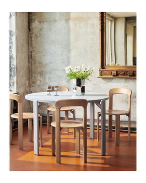 HAY Rey eettafel Ø128 cm Slate Blue met Gull laminaat blad