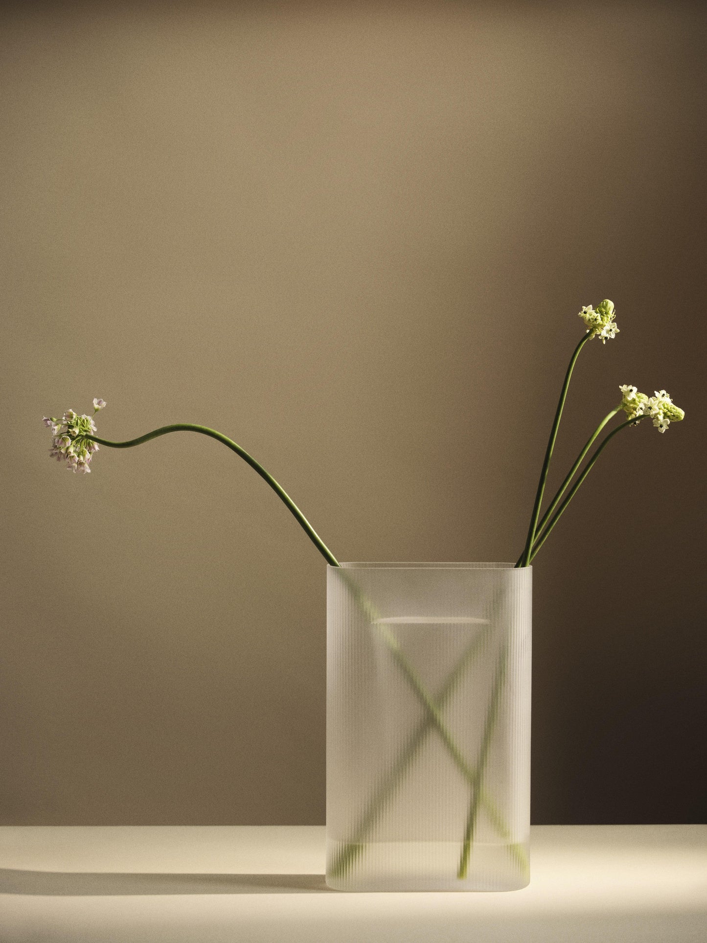 Muuto Ridge Vaas h35 wit frosted glass