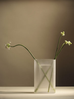 Muuto Ridge Vaas h35 wit frosted glass