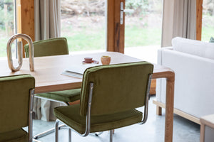 Zuiver Ridge Rib eetkamerstoel Green