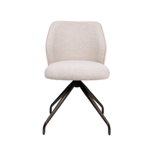 HelloChair HC21 Rivi eetkamerstoel Lake Linen spinpoot anodic brown