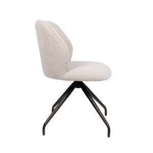 HelloChair HC21 Rivi eetkamerstoel Lake Linen spinpoot anodic brown