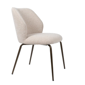 HelloChair HC21 Rivi eetkamerstoel Lake Linen vierpoot anodic brown