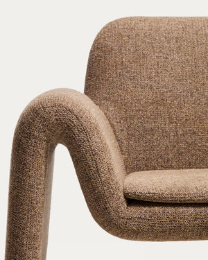 Kave Home Melvia fauteuil chenille Chocoladebruin