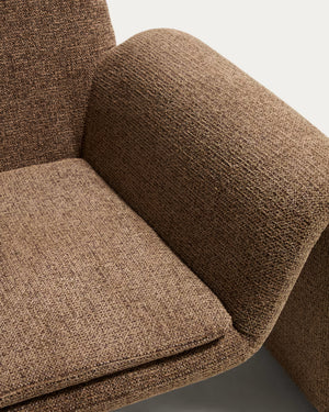 Kave Home Melvia fauteuil chenille Chocoladebruin