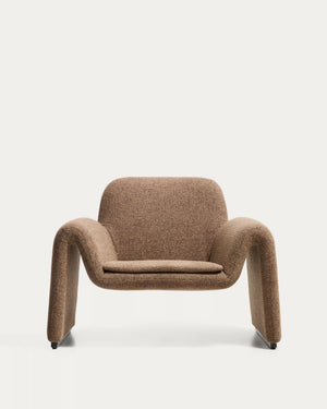 Kave Home Melvia fauteuil chenille Chocoladebruin