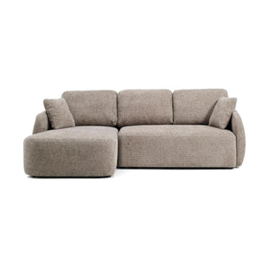 Kave Home Laira 3-zits bank met chaise longue links chenille Taupe