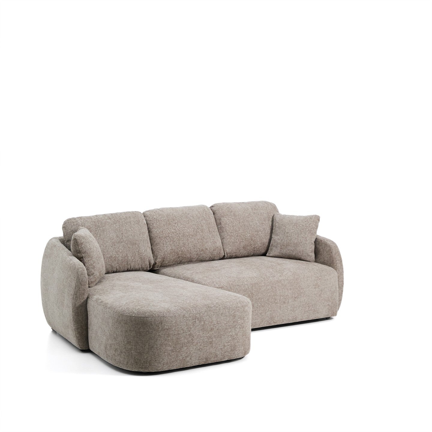 Kave Home Laira 3-zits bank met chaise longue links chenille Taupe