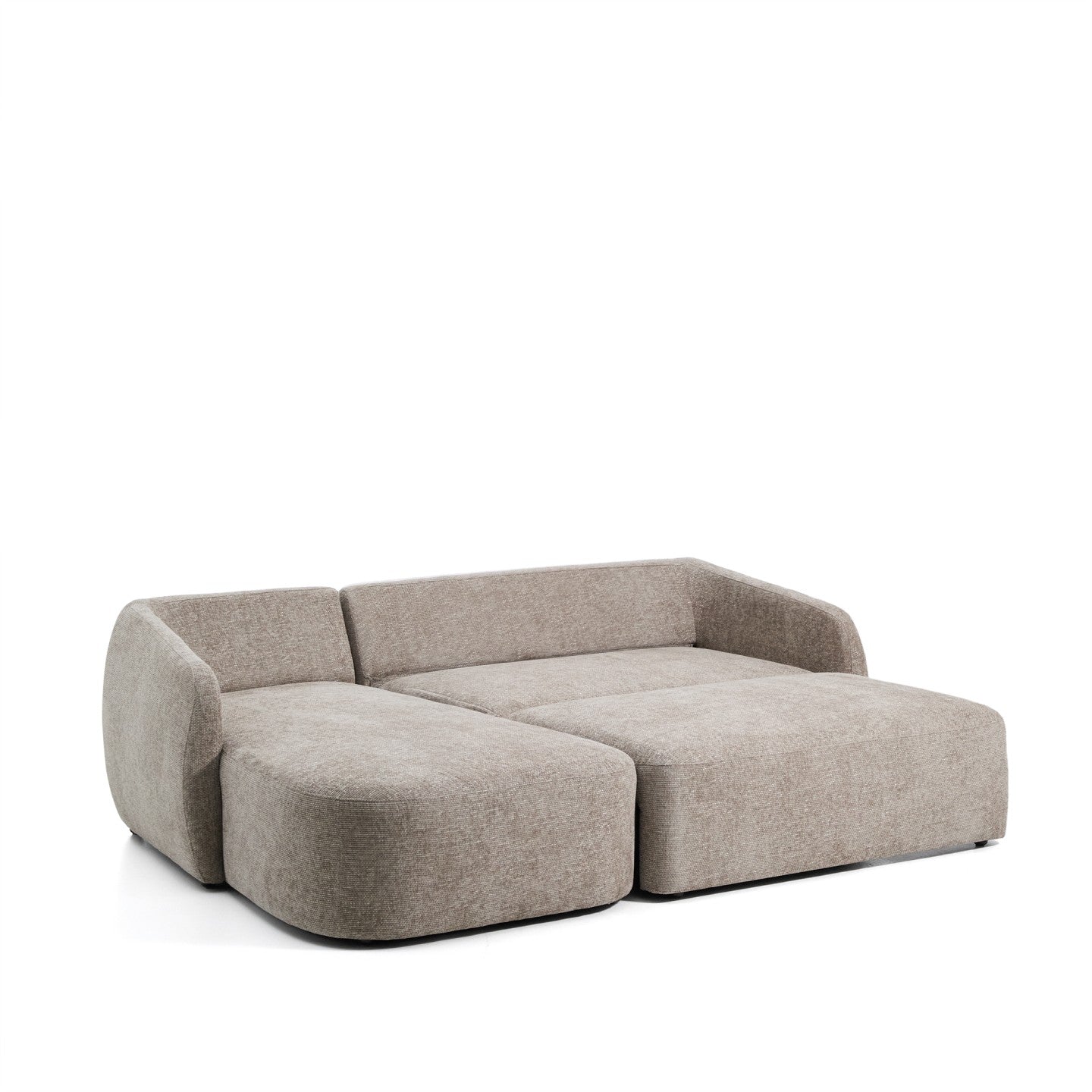 Kave Home Laira 3-zits bank met chaise longue links chenille Taupe