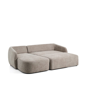 Kave Home Laira 3-zits bank met chaise longue links chenille Taupe