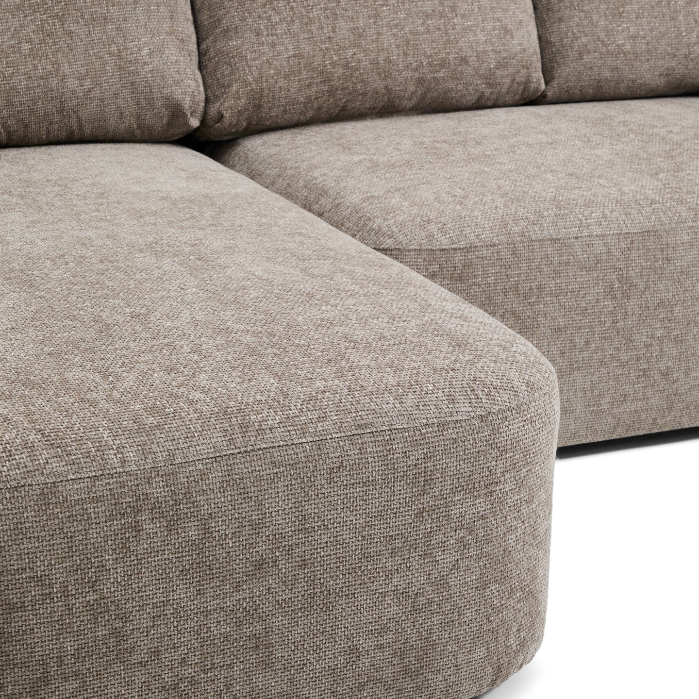 Kave Home Laira 3-zits bank met chaise longue links chenille Taupe