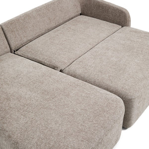 Kave Home Laira 3-zits bank met chaise longue links chenille Taupe