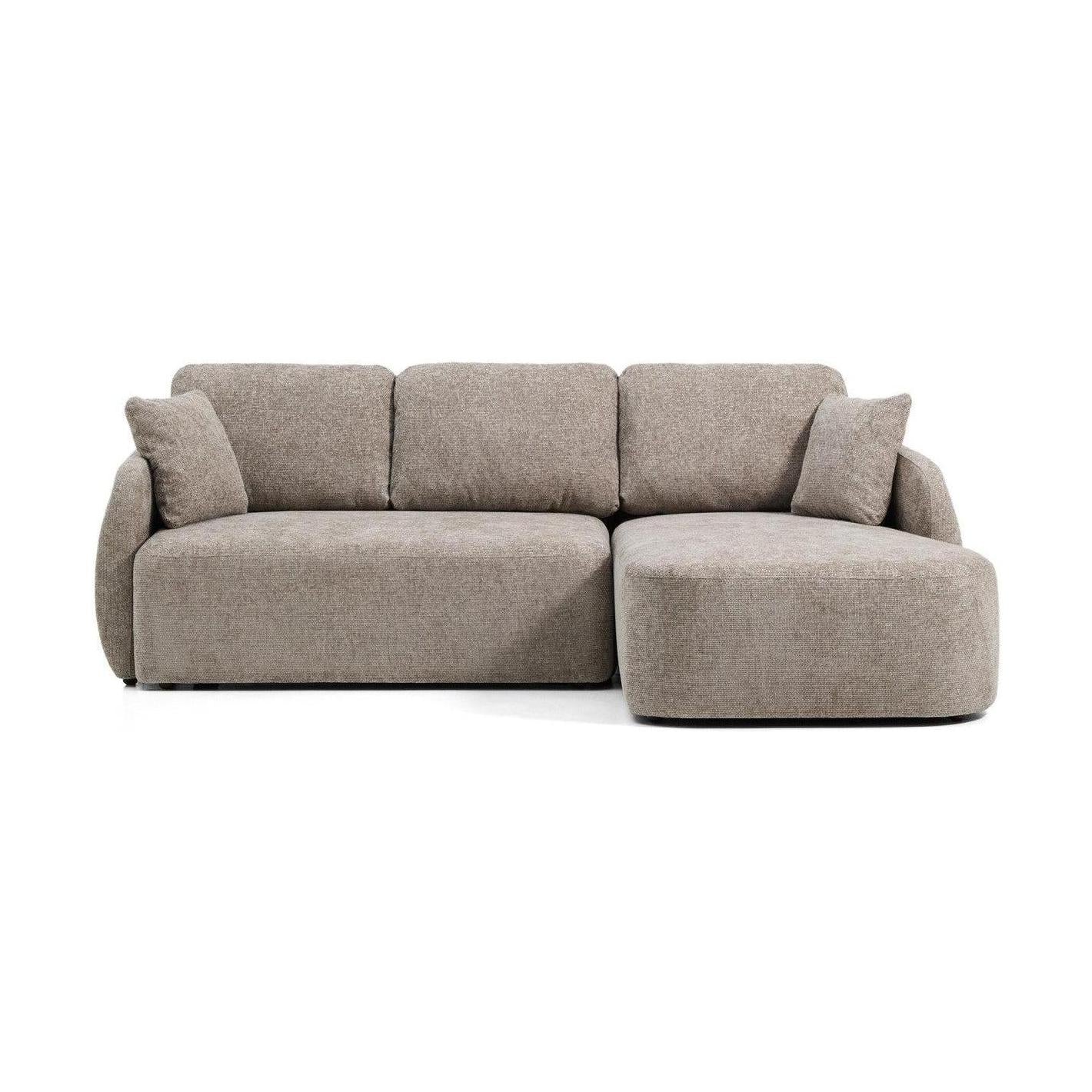 Kave Home Laira 3-zits bank met chaise longue rechts chenille Taupe