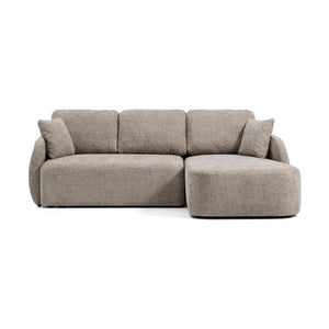 Kave Home Laira 3-zits bank met chaise longue rechts chenille Taupe